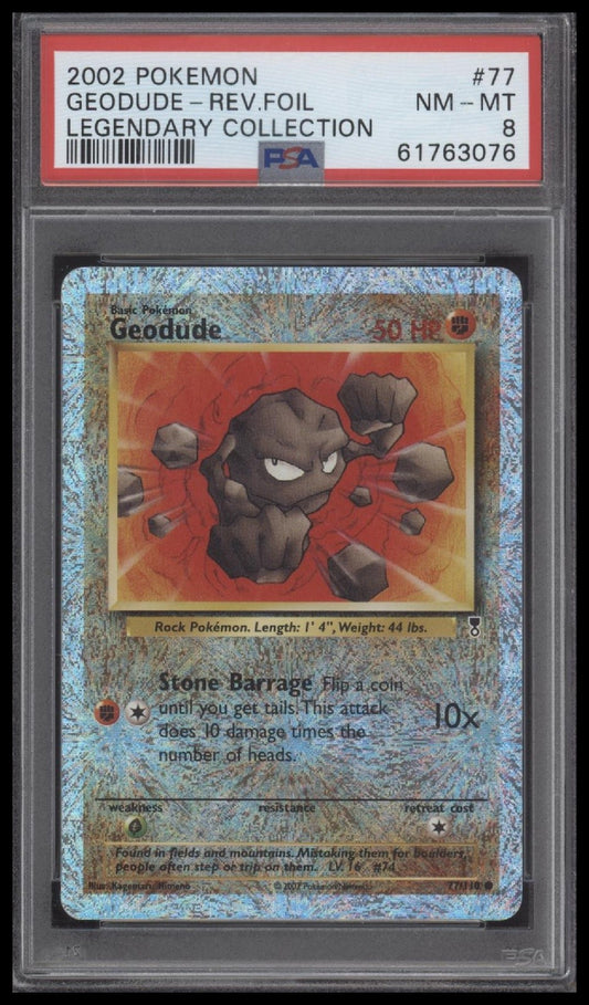 Geodude-Rev.Foil 2002 Pokemon Legendary Collection #77 PSA 8