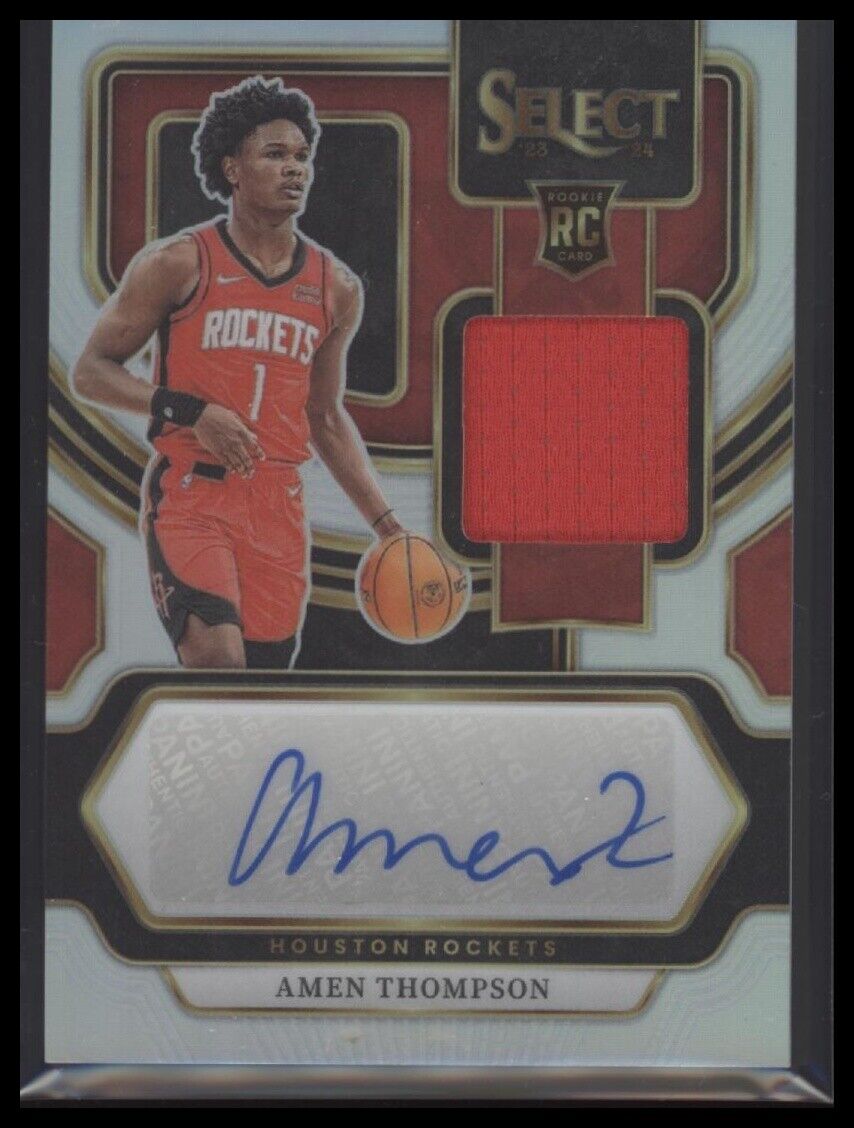 2023-24 Panini Select #RJ-AMN Amen Thompson Rookie Jersey Autographs #/199