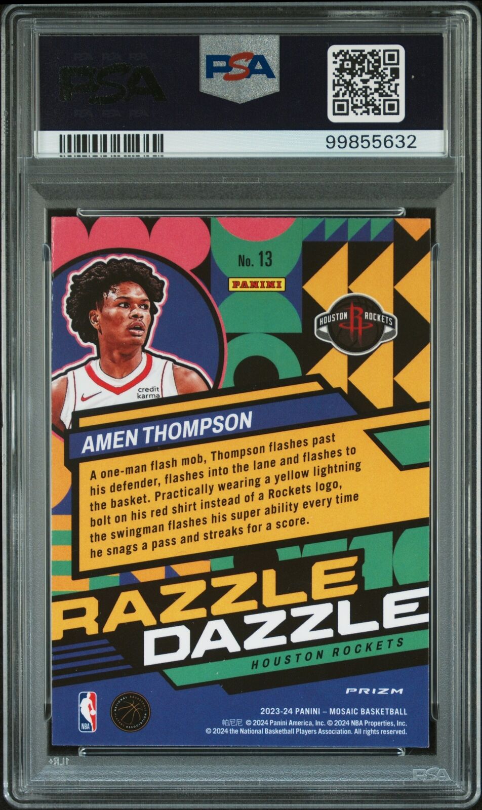 2023 Panini Mosaic Razzle Dazzle #13 Amen Thompson PSA 10
