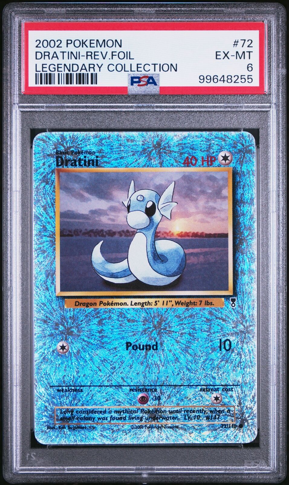 2002 Pokemon #72 Dratini-Rev.Foil Legendary Collection PSA 6