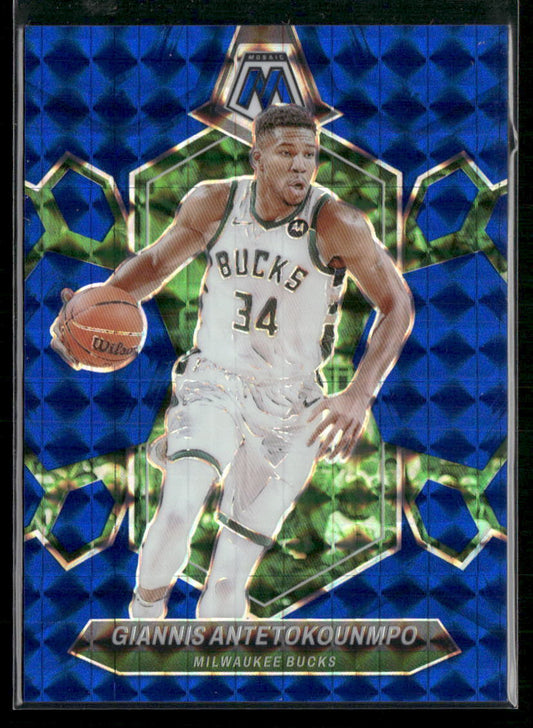 2023-24 Panini Mosaic #77 Giannis Antetokounmpo Blue #/199