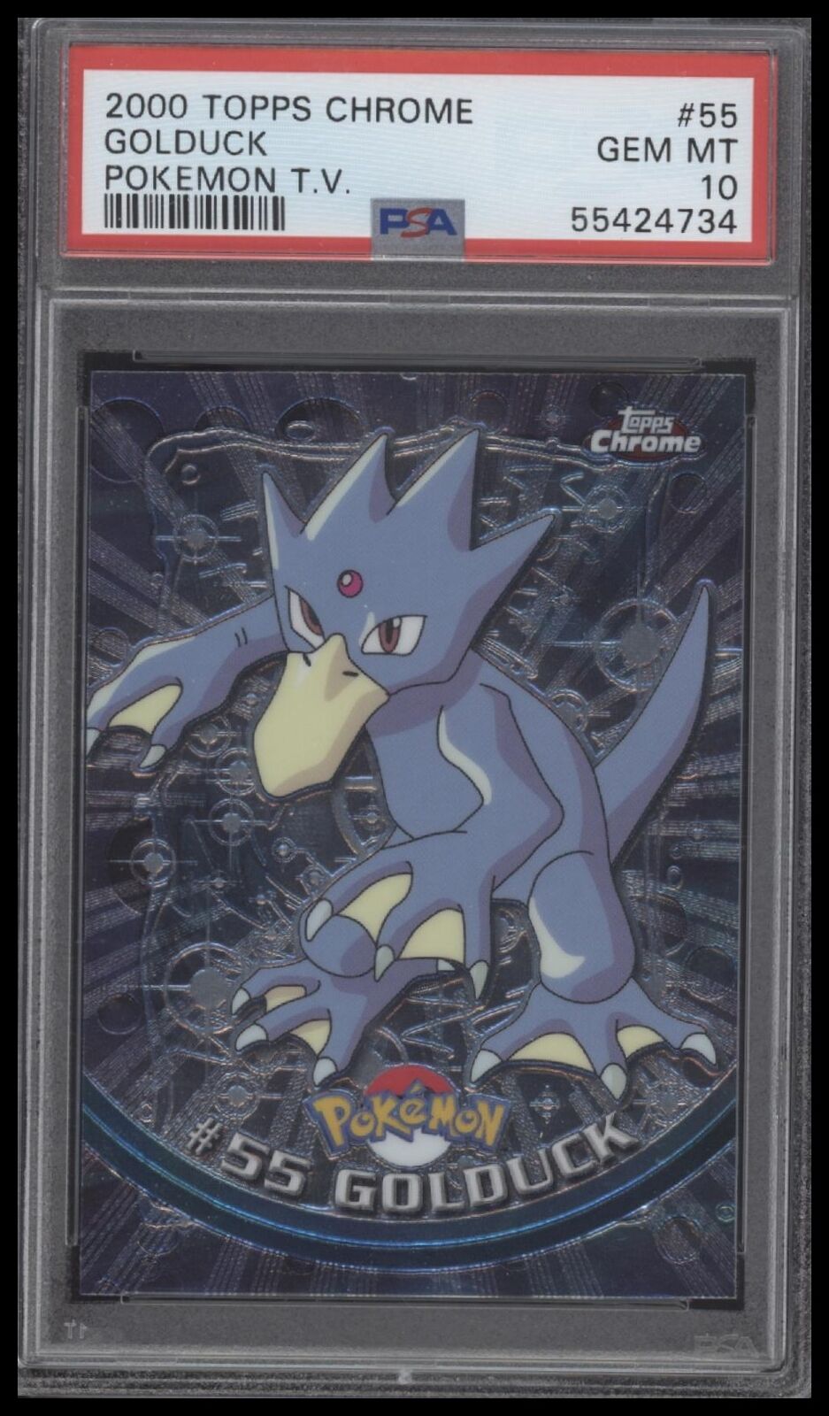 2000 Topps Chrome Pokemon T.V. #55 Golduck Pokemon T.V. PSA 10