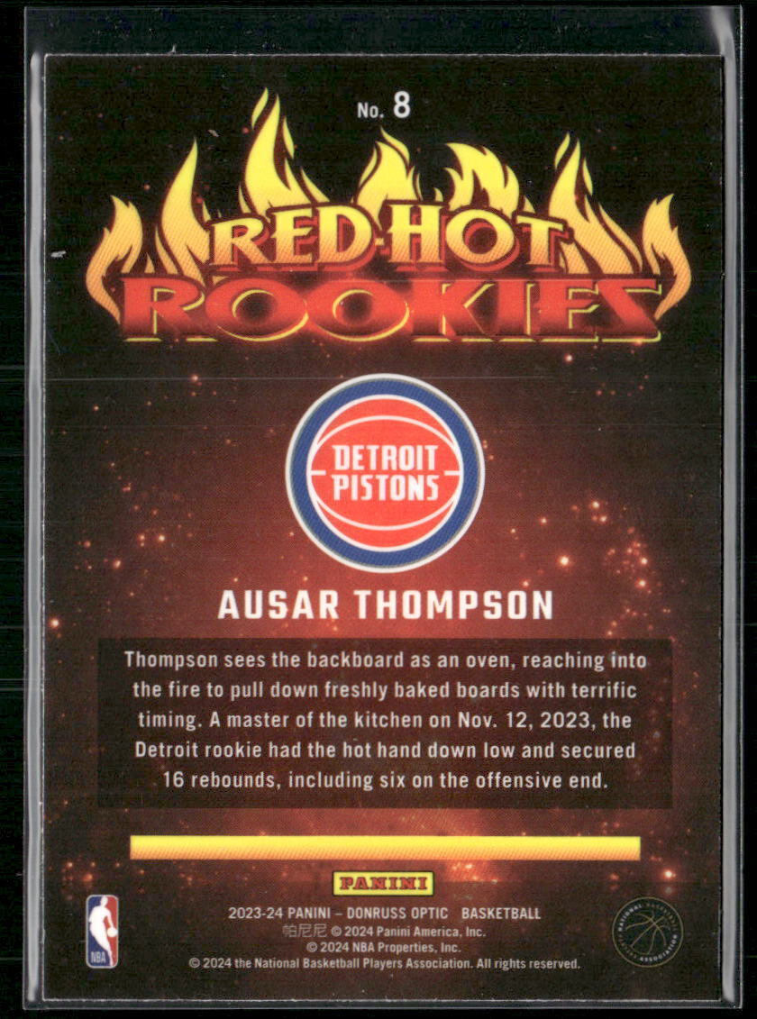 2023-24 Donruss Optic #8 Ausar Thompson Red Hot Rookies Holo