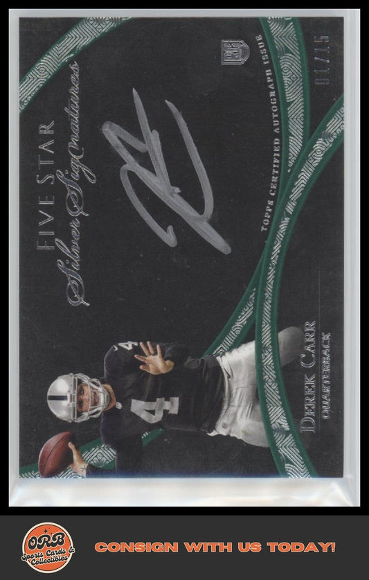 2014 Topps Five Star Derek Carr Rookie Patch Auto /15