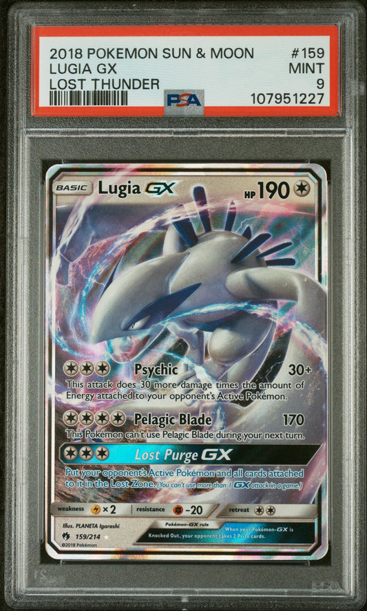 Lugia Gx 2018 Pokemon Sun & Moon Lost Thunder #159 Lost Thunder PSA 9