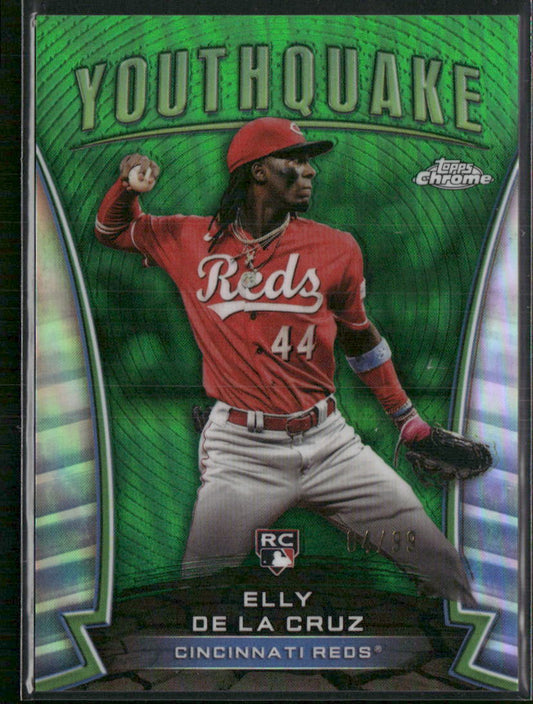 2024 Topps Chrome #YQ-1 Elly De La Cruz Youthquake Green Refractors #/99