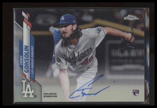 2020 Topps Chrome #RA-TG Tony Gonsolin Rookie Autographs Refractor #/499