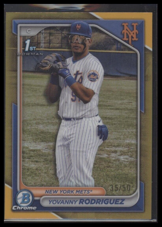 2024 Bowman Chrome Yovanny Rodriguez Chrome Prospects Gold Refractor #/50