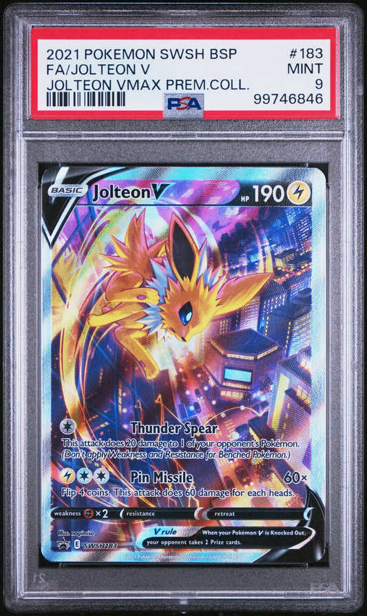 Fa/Jolteon V 2021 Pokemon Swsh Black Star Promo #183 PSA 9