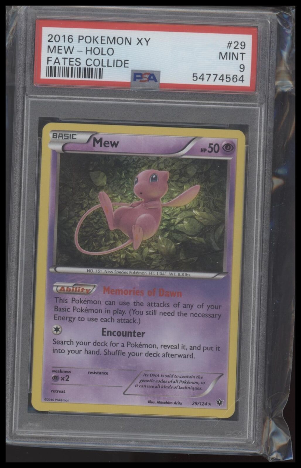 2016 Pokemon Xy Fates Collide #29 Mew-Holo Fates Collide PSA 9