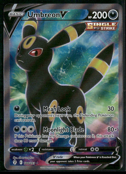 Pokemon SWSH07: Evolving Skies #188/203 Umbreon V (Full Art)