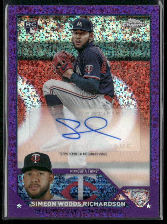 2023 Topps Chrome Update Simeon Woods Richardson Autographs Purple Speckle #/299