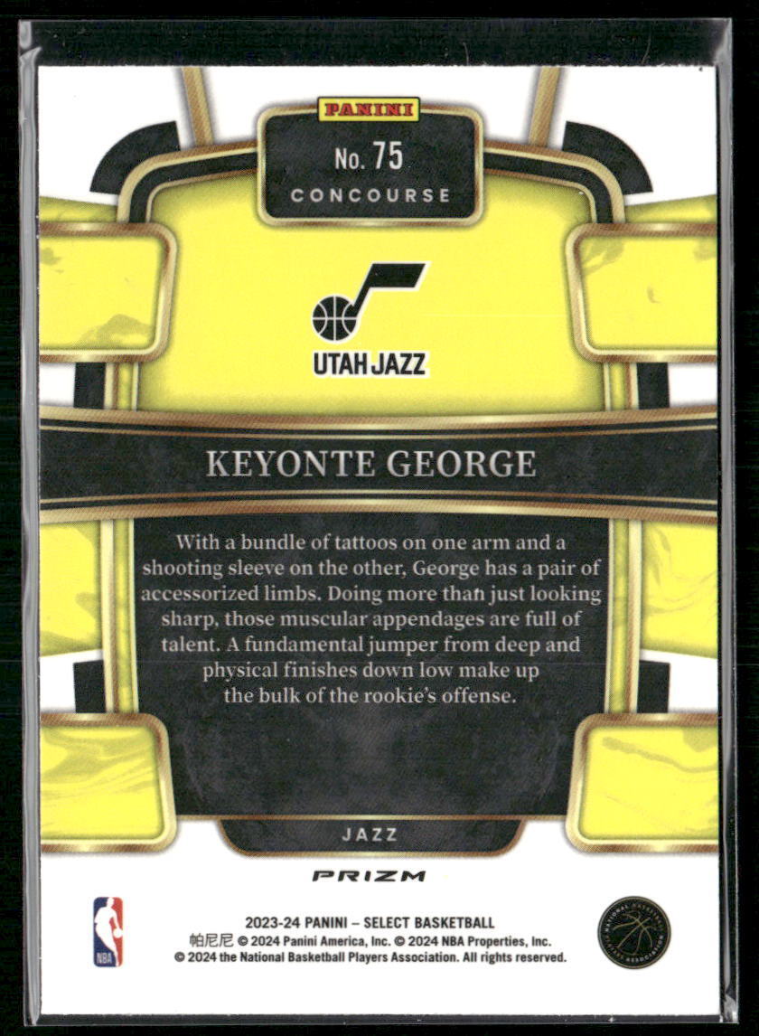 2023-24 Panini Select #75 Keyonte George Tri-Color Prizms
