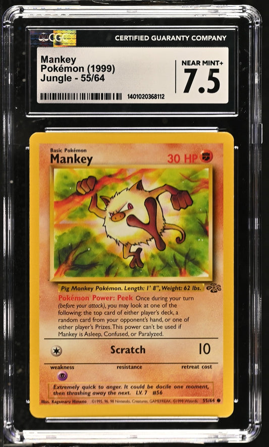 Mankey 1999 Jungle #55/64 CGC 7.5