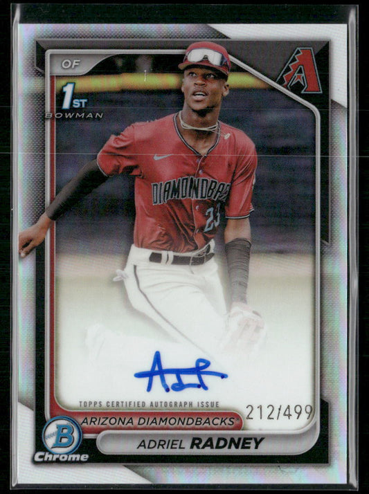 2024 Bowman Chrome #CPA-AR Adriel Radney Prospects Autographs Refractors #/499