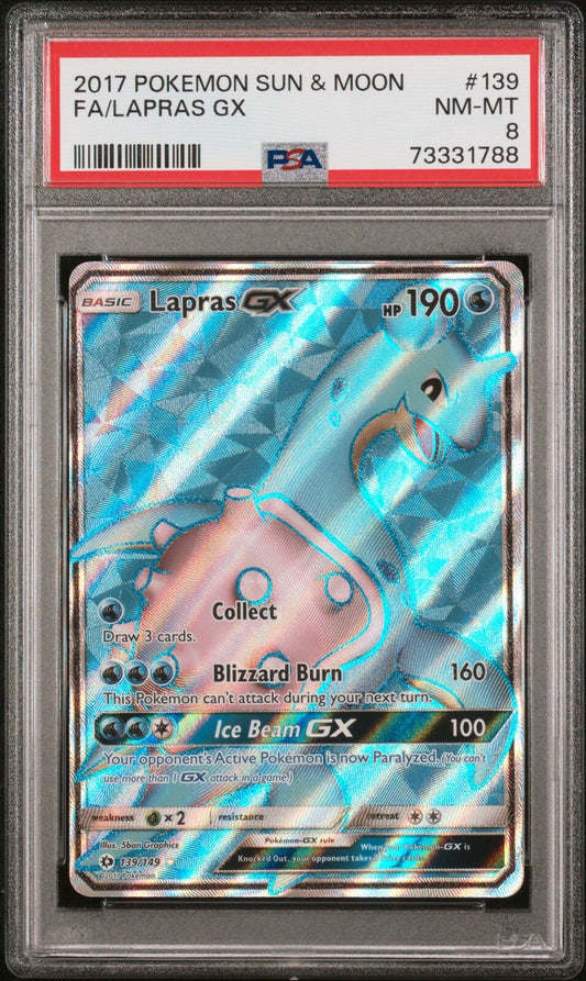 2017 Pokemon Sun & Moon #139 Fa/Lapras Gx PSA 8