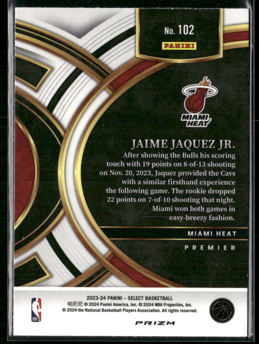 2023-24 Panini Select #102 Jaime Jaquez Jr. Tri-Color Prizms