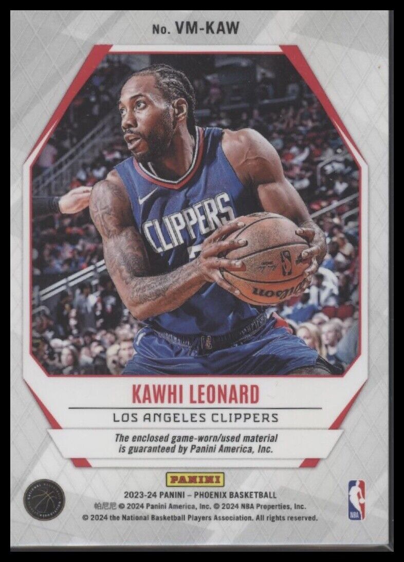 2023-24 Panini Phoenix #VM-KAW Kawhi Leonard Veteran Materials