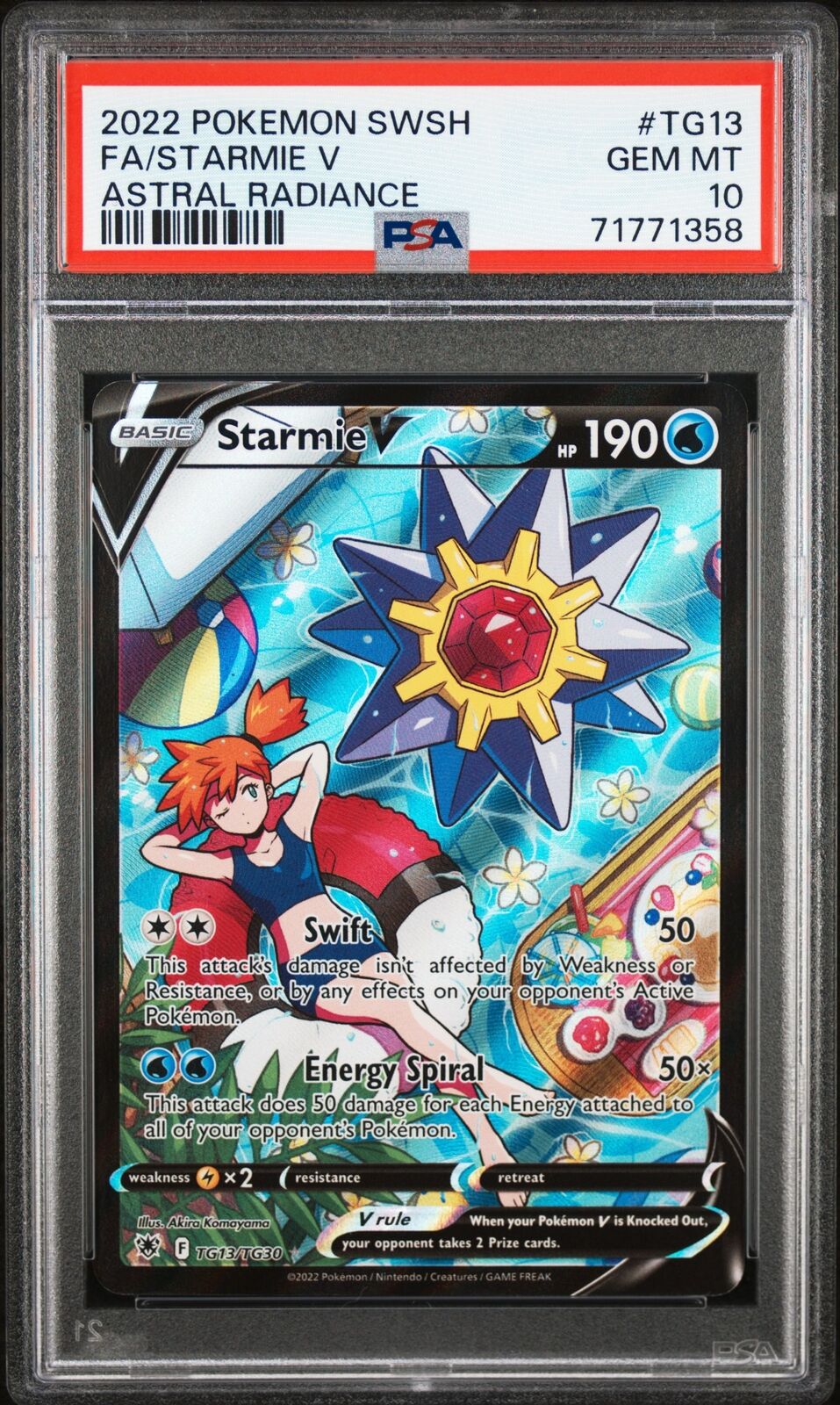 2022 Pokemon Astral Radiance #TG13 Fa/Starmie V Astral Radiance PSA 10