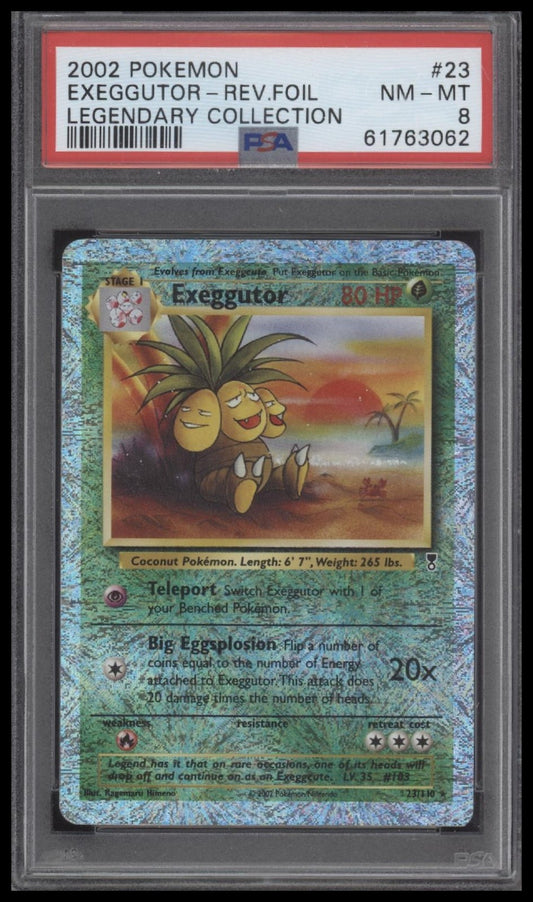 Exeggutor-Rev.Foil 2002 Pokemon Legendary Collection #23 PSA 8