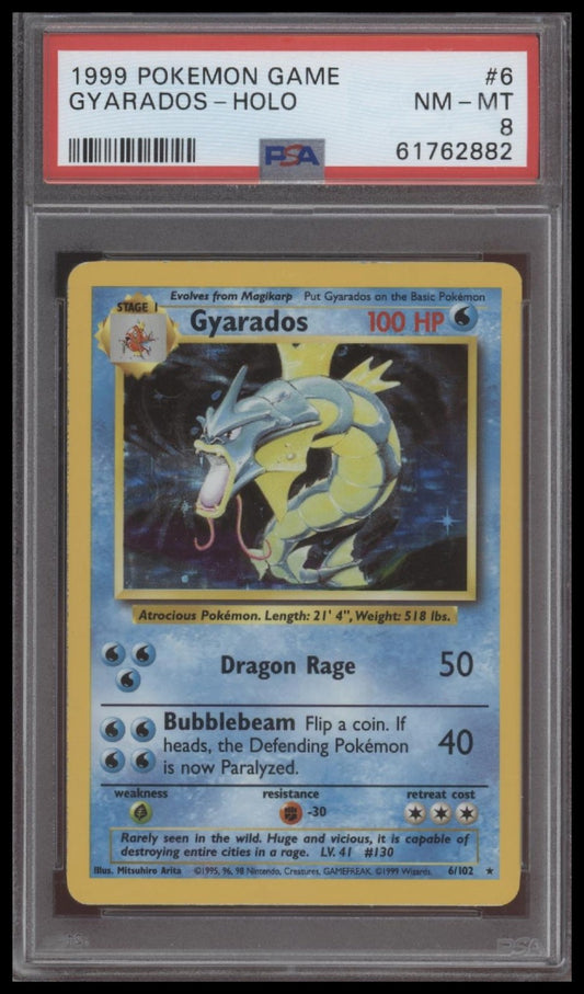 Gyarados-Holo 1999 Pokemon Game #6 PSA 8