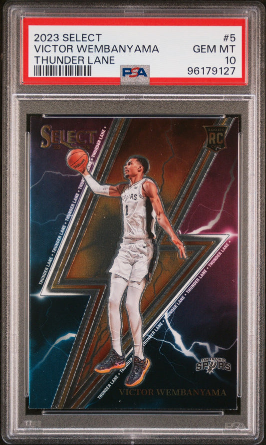 Victor Wembanyama 2023 Panini Select Thunder Lane #5 PSA 10