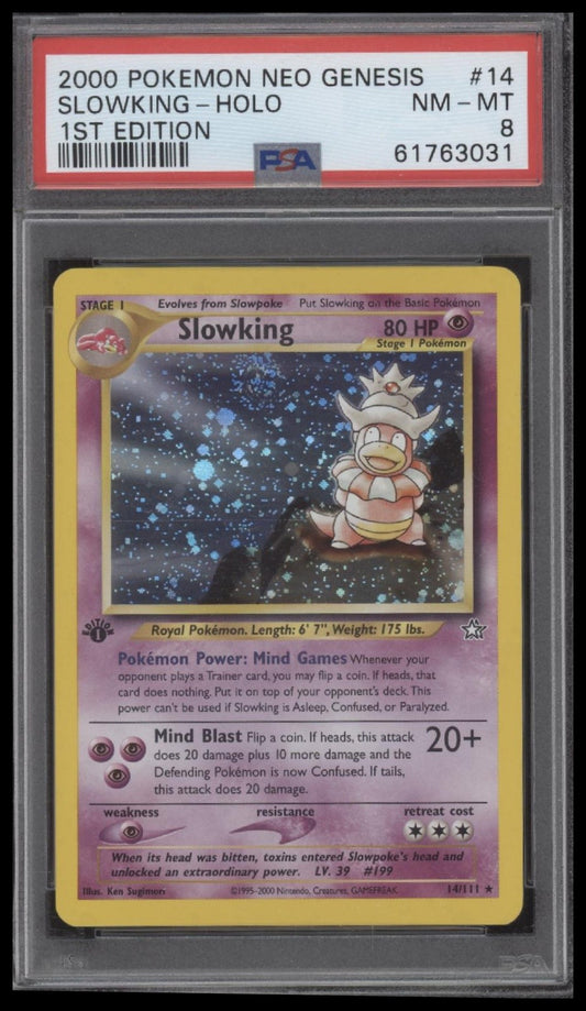 Slowking-Holo 2000 Pokemon Neo Genesis 1st Edition #14 1st Edition PSA 8