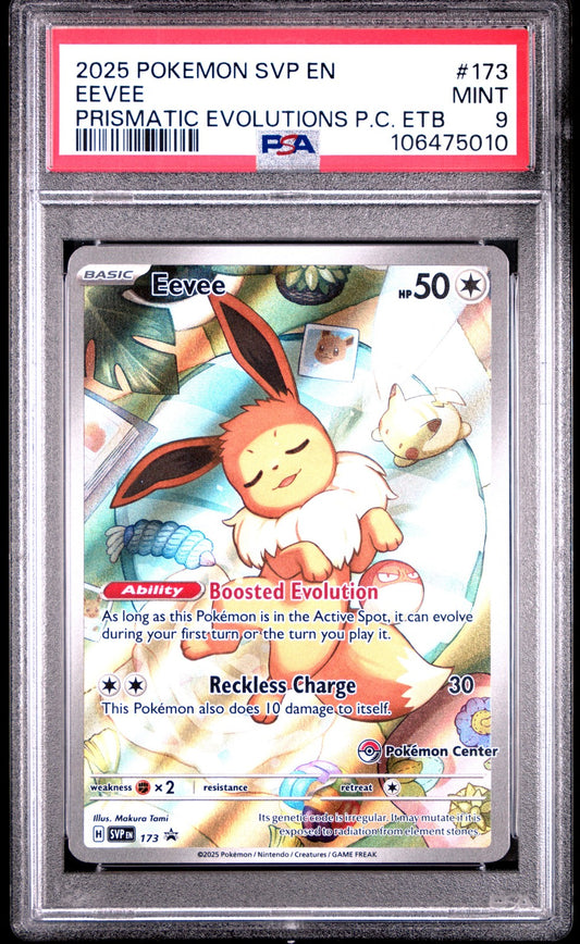 Eevee 2025 Pokemon Svp En-Sv Black Star Promo #173 Pokemon Center PSA 9