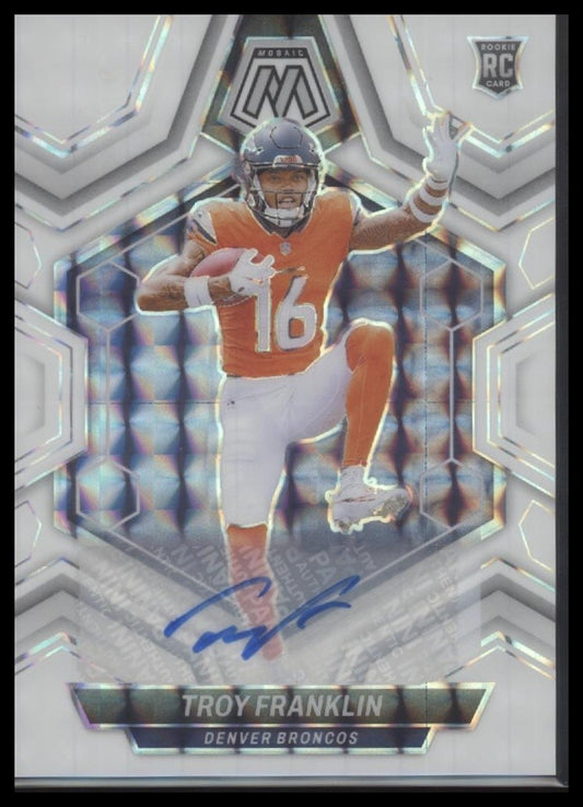 Troy Franklin 2024 Panini Mosaic #378 White Sparkle