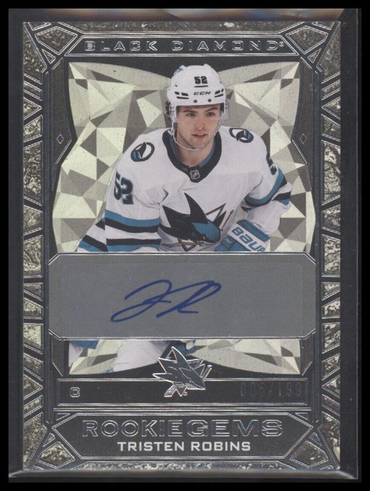 2023-24 Black Diamond #RG-TR Tristen Robins Rookie Gems Signatures #/199