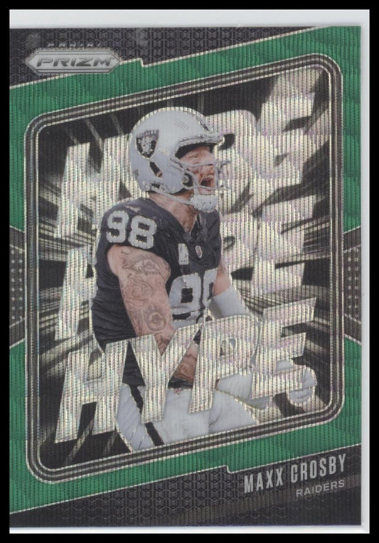 Maxx Crosby 2024 Panini Prizm #9 Hype Green Prizm