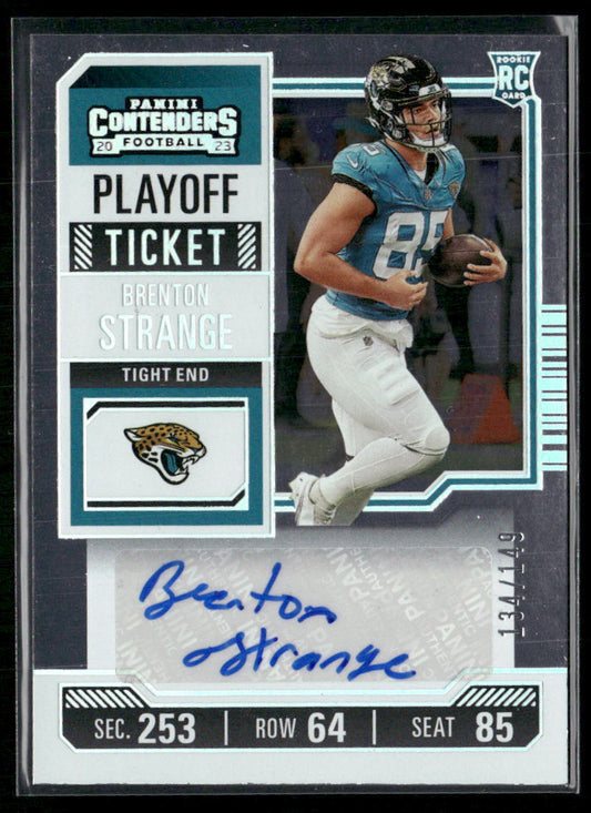 2023 Panini Contenders #201 Brenton Strange Playoff Ticket #/149
