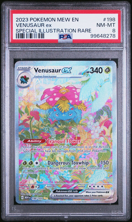 2023 Pokemon Mew En-151 #198 Venusaur Ex Special Illustration Rare PSA 8