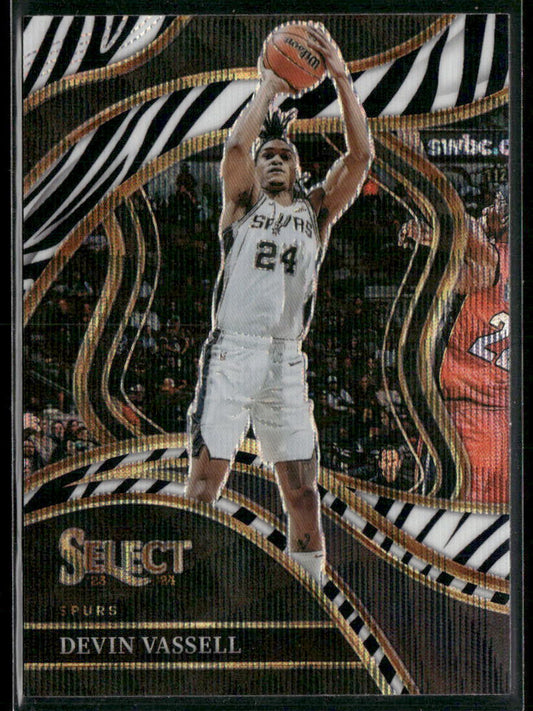 2023-24 Panini Select #248 Devin Vassell Zebra Prizms