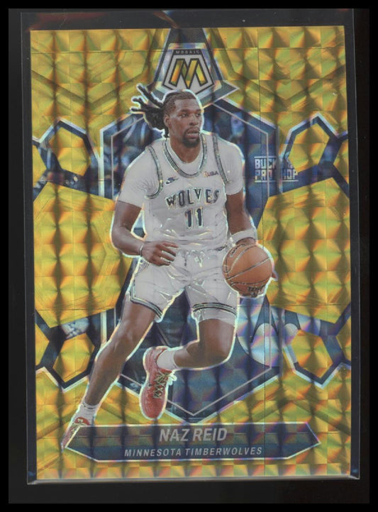 2023-24 Panini Mosaic #8 Naz Reid Gold #/10