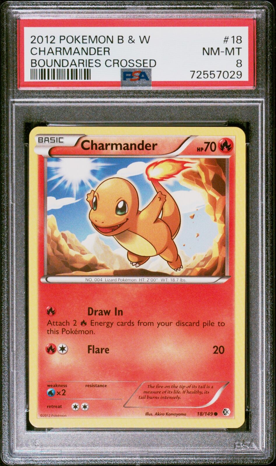 2012 Pokemon Black & White #18 Charmander Boundaries Crossed PSA 8