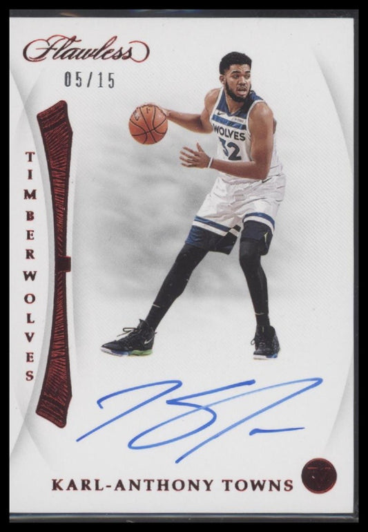 Karl-Anthony Towns 2018-19 Panini Flawless Momentous Auto #/15