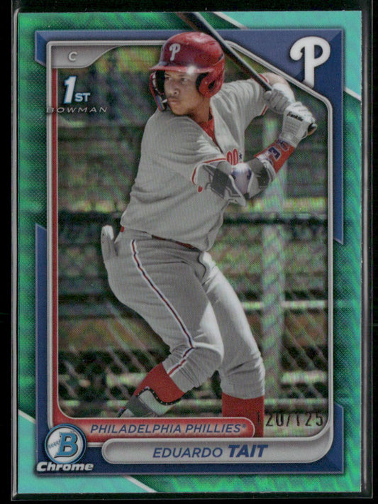 2024 Bowman Chrome #BCP-164 Eduardo Tait Prospects Aqua Refractors #/125