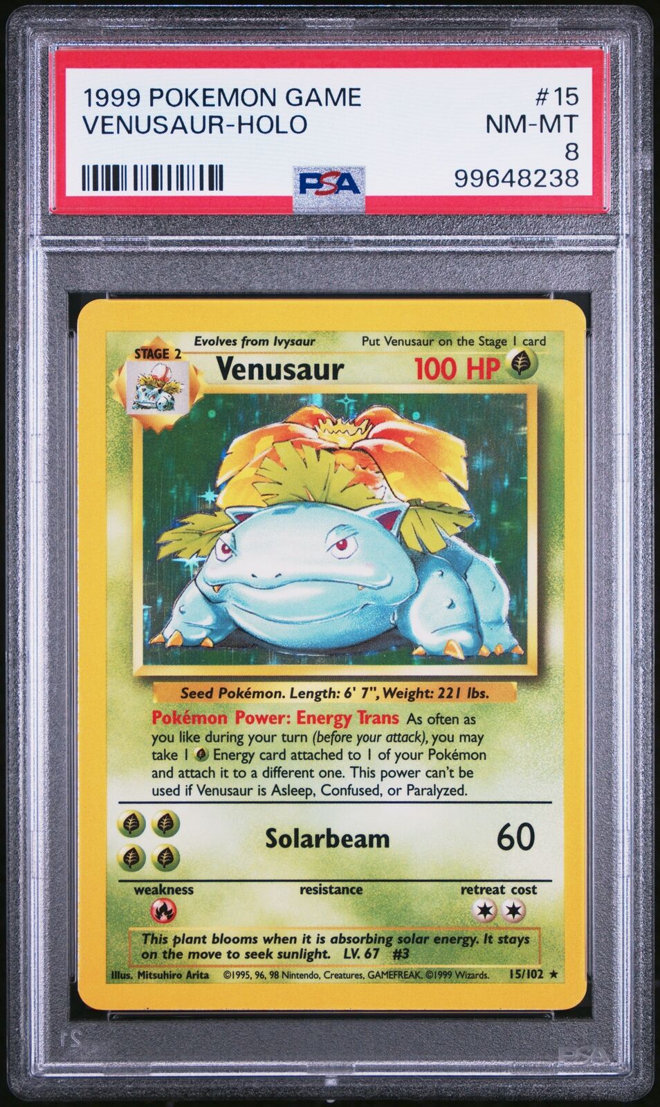1999 Pokemon Game #15 Venusaur-Holo PSA 8