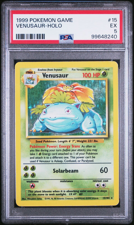 1999 Pokemon Game #15 Venusaur-Holo PSA 5
