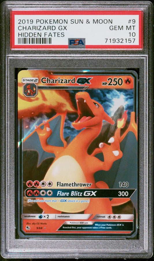 Charizard Gx 2019 Pokemon Sun & Moon Hidden Fates #9 Hidden Fates PSA 10