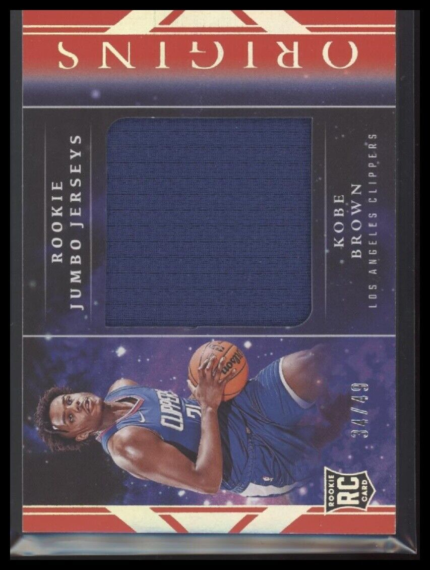 2023-24 Panini Origins #RJJ-KBR Kobe Brown Rookie Jumbo Jerseys Red #/49
