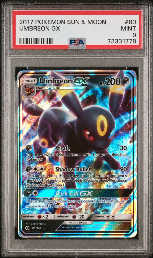 2017 Pokemon Sun & Moon #80 Umbreon Gx PSA 9