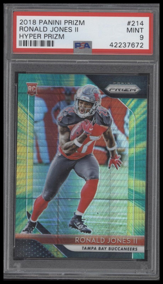 2018 Panini Prizm #214 Ronald Jones Ii Hyper Prizm PSA 9