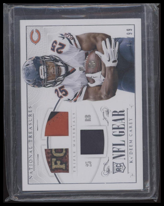 Ka'Deem Carey 2014 National Treasure Rookie NFL Gear Triple Materials #/99