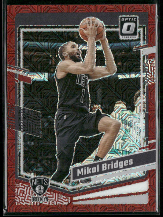 2023-24 Donruss Optic #199 Mikal Bridges Choice Red #/88