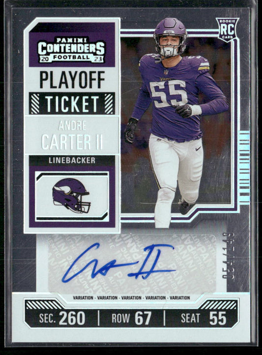 2023 Panini Contenders #170 Andre Carter II Playoff Ticket #/149