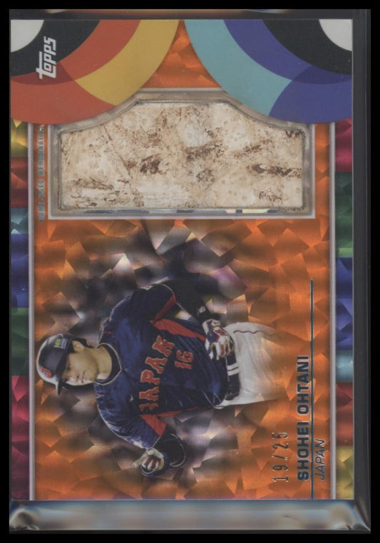 Shohei Ohtani 2023 Topps World Baseball Classic Base Relic Orange Crack Ice #/25