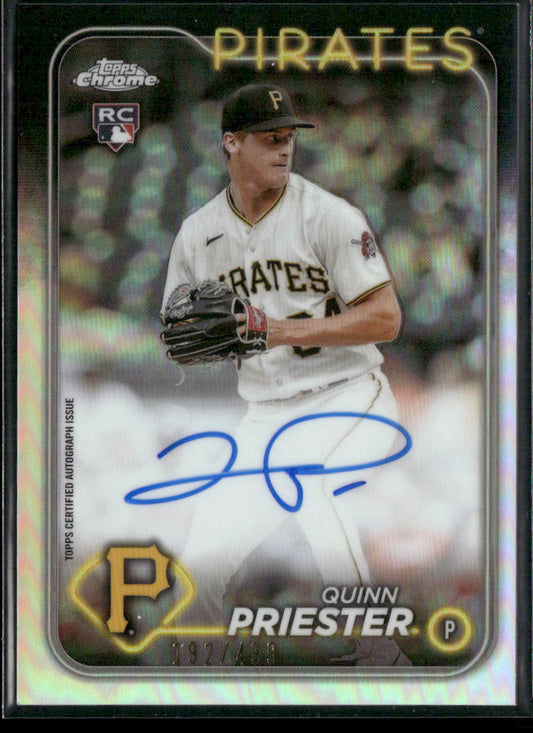 2024 Topps Chrome #RA-QP Quinn Priester Rookie Autographs Refractor #/499