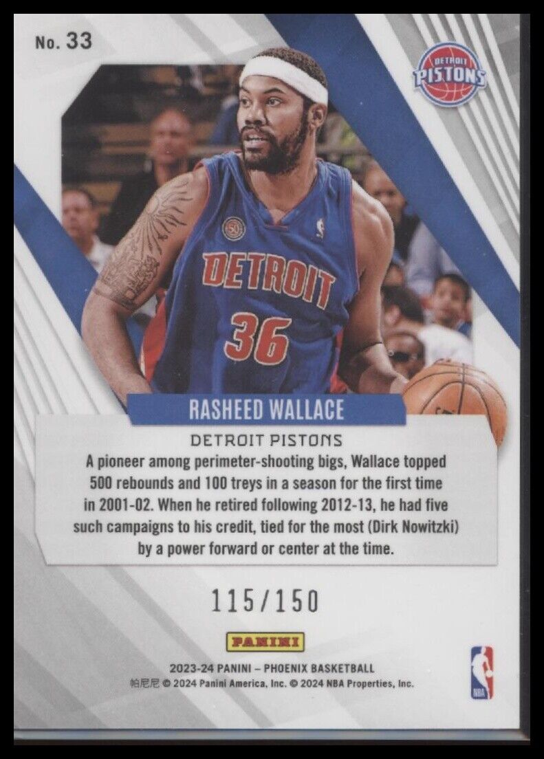 2023-24 Panini Phoenix #33 Rasheed Wallace Purple #/150